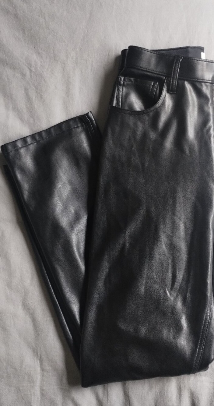 Abercrombie & Fitch Black Faux Leather High-Rise Pants